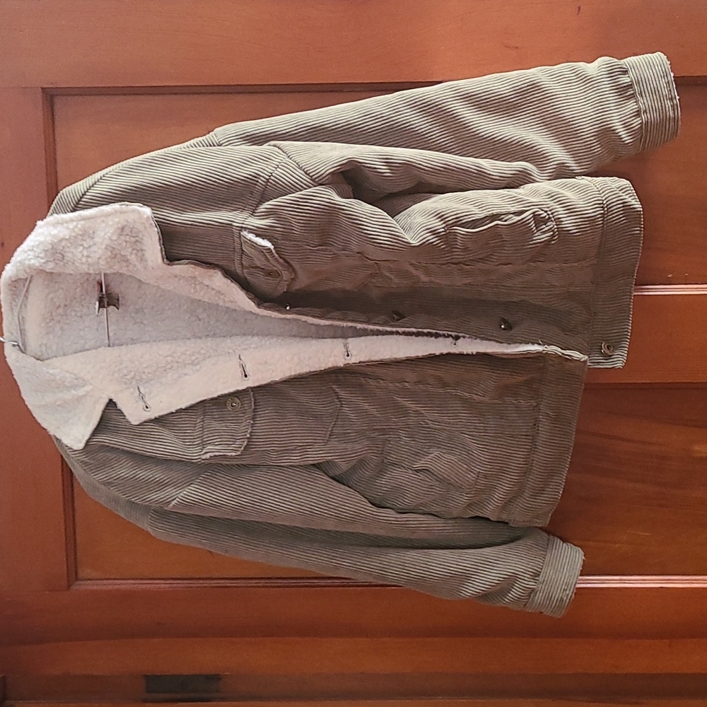 Corduroy coat olive green